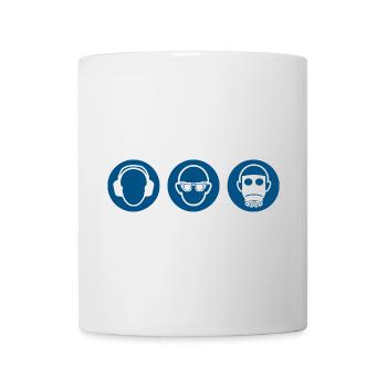 Drei Affen - nichts hören, sehen, sagen - Tasse - Weiß - Vorne