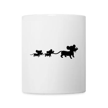 Mouse Family Mom Dad 2 Kids Mom Silhouette - Mug - white - Front