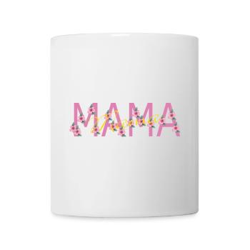 rosa Blumen für Mama - Tasse - Weiß - Vorne