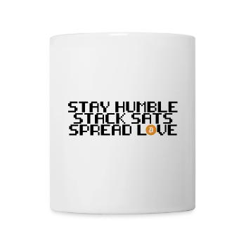 Bitcoin - stay humble, stack sats, spread love - Tasse - Weiß - Vorne