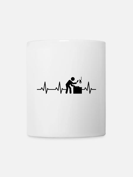 Fleischer Strichfigures Herzlinie - Tasse - Weiß