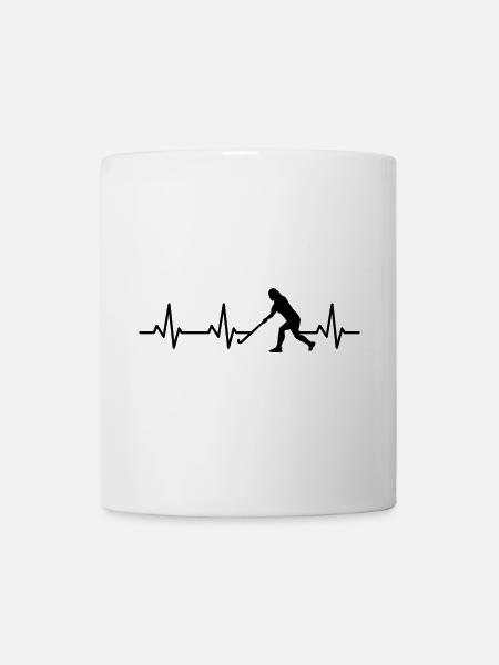 Feldhockeyspieler EKG Herzlinie - Tasse - Weiß