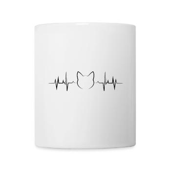 Heartbeat Cat Animal Lover ECG - Mug - white - Front