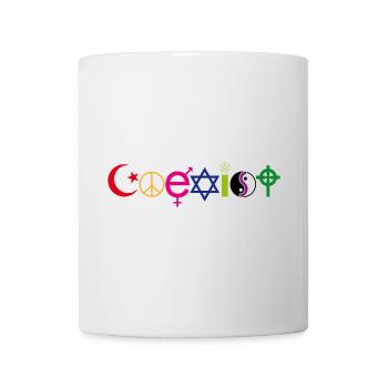 Coexist Symbol Shirt – Frieden Vielfalt Toleranz - Tasse - Weiß - Vorne