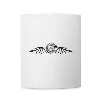 Tatouage tribal Eagle Head, noir et gris - Mug blanc - blanc - Devant