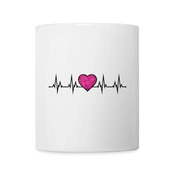 ECG du battement cardiaque - Mug blanc - blanc - Devant