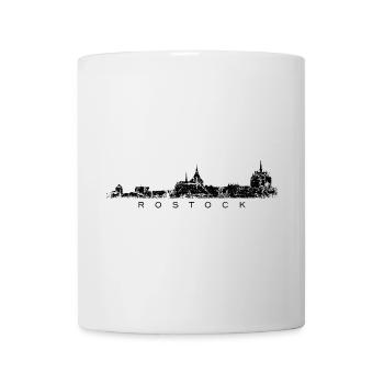Rostocker Skyline (Vintage Schwarz) Rostock - Tasse - Weiß - Vorne