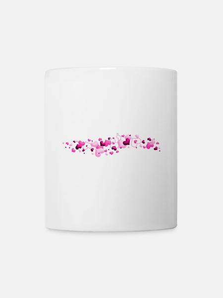 Pink Hearts Love Connection - Mug - white