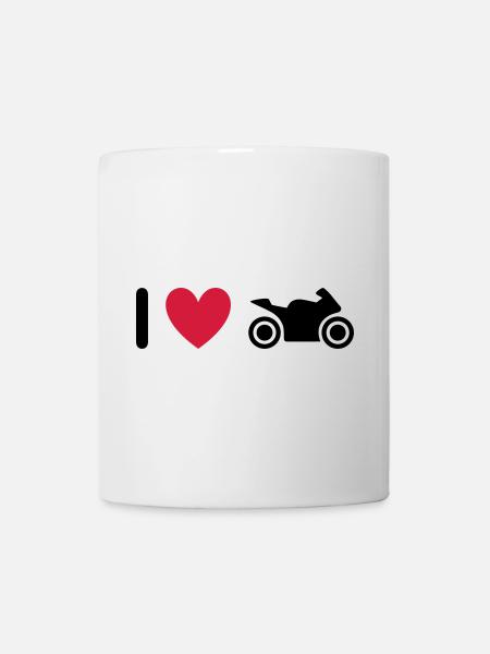★ Design colors can be changed ★ I love motorcycles - Mug - white