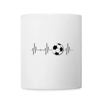 Soccer Heartbeat Ball Symbol Pulse ECG Graphic - Mug - white - Front
