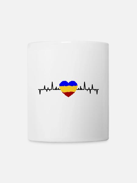 Rumänien Herzschlag - Tasse - Weiß