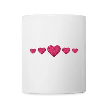 Cœurs géométriques Rose Polygon Design Love - Mug blanc - blanc - Devant