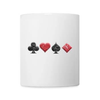 Crosse de coeur de pique de carroun poker, Skat & Blackjack - Mug blanc - blanc - Devant