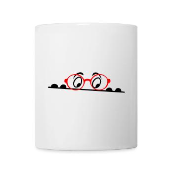 Brille, Augen, comic - Tasse - Weiß - Vorne