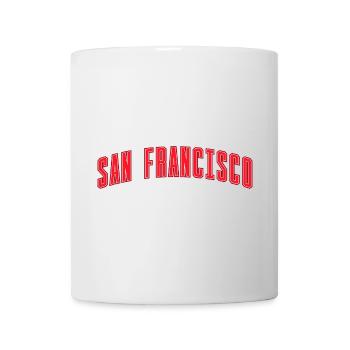 San Francisco Bogen Schriftzug Rot - Tasse - Weiß - Vorne