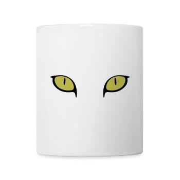 Katzenaugen Schwarz - Tasse - Weiß - Vorne
