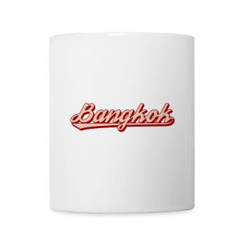Bangkok Retro Schriftzug Rot Vintage - Tasse - Weiß - Vorne