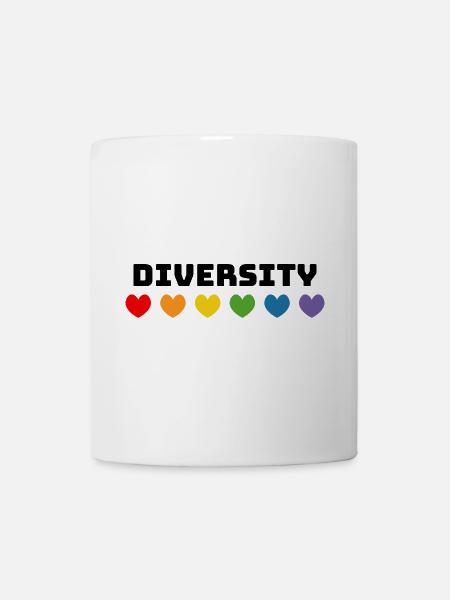Regenbogenherzchen Diversity LGBT lgbtqi queer - Tasse - Weiß