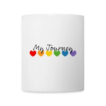Regenbogenherzchen my journey schwarz - Tasse - Weiß - Vorne