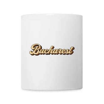 Bukarest Vintage Schriftzug - Tasse - Weiß - Vorne