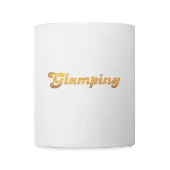 Glamping Gold Camper Camping vibes Van Life Fan - Mug blanc - blanc - Devant