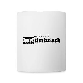 meistens bi i hopftimistisch - meistens bin ich - Tasse - Weiß - Vorne