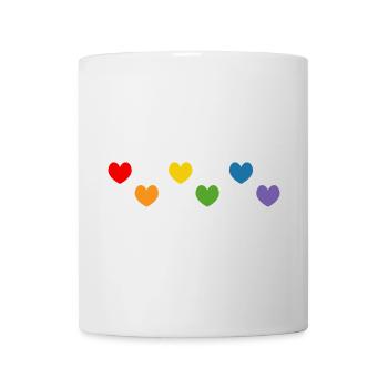 Tshirt coeur arc-en-ciel Mix LGBTQ - Mug blanc - blanc - Devant