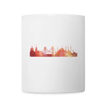 Sunset Skyline Watercolor Bridge - Mug - white - Front