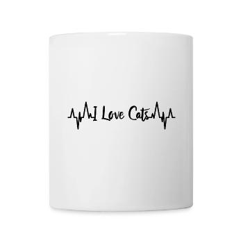 I Love Cats Herzklopfen - Tasse - Weiß - Vorne