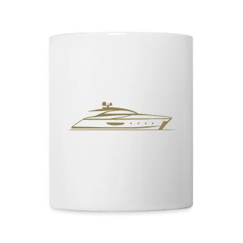 Bateau à moteur Yacht Silhouette Design Minimal - Mug blanc - blanc - Devant