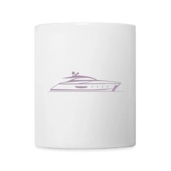 Bateau à moteur Yacht Silhouette Design Minimal - Mug blanc - blanc - Devant