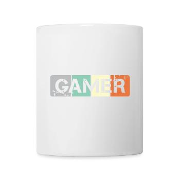 retro gamer shield gaming team icon vintage - Mug - white - Front