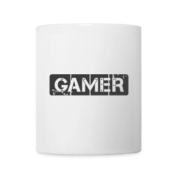 gamer Schild Logo gaming Symbol Illustration - Tasse - Weiß - Vorne