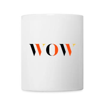 WOW dreifarbig - Tasse - Weiß - Vorne