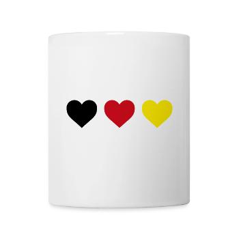 Herz Deutschland Herzen in Schwarz-Rot-Gold Design - Tasse - Weiß - Vorne