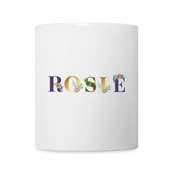 ROSIE Namenskunst mit gestickten Blumen - Tasse - Weiß - Vorne