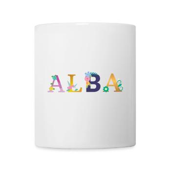 Nom de l’ALBA décoré de fleurs - Mug blanc - blanc - Devant