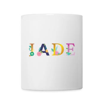 JADE Name mit Blumen geschmückt - Tasse - Weiß - Vorne