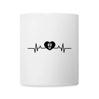 Badminton Herzschlag - Tasse - Weiß - Vorne