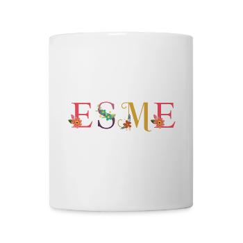 Nom ESME fleuri - Mug blanc - blanc - Devant