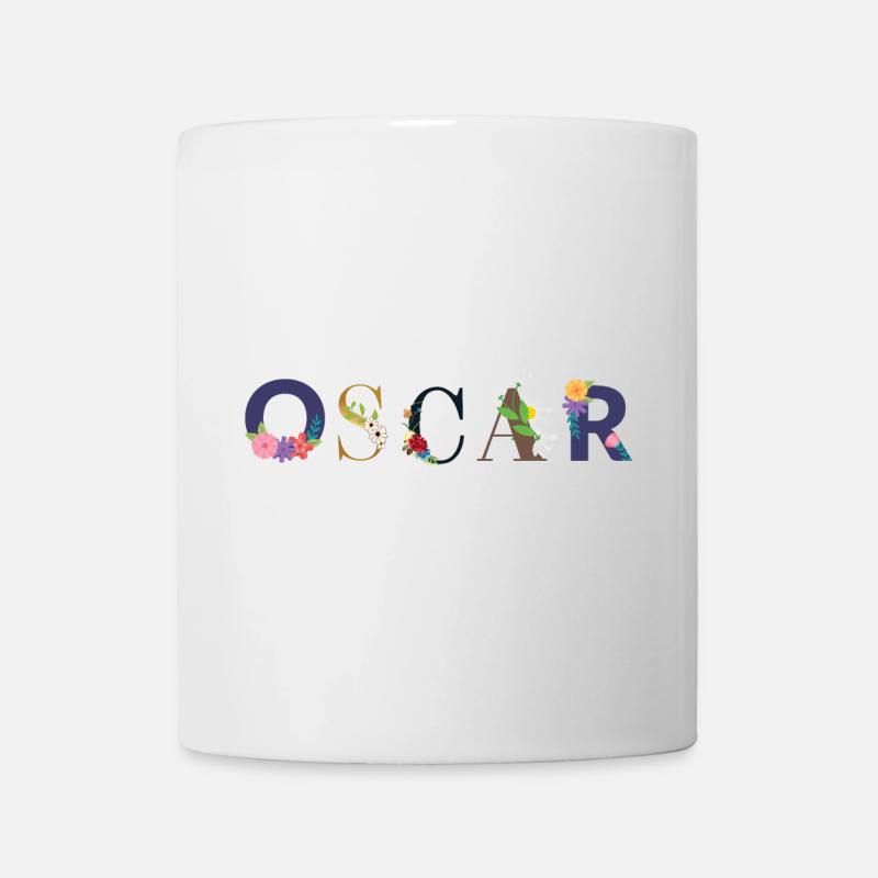 Le nom d’OSCAR décoré de fleurs - Mug blanc - blanc