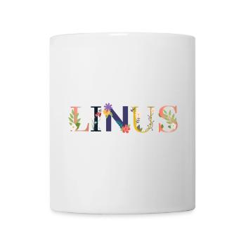 LINUS name decorated with flowers - Mug - white - Front