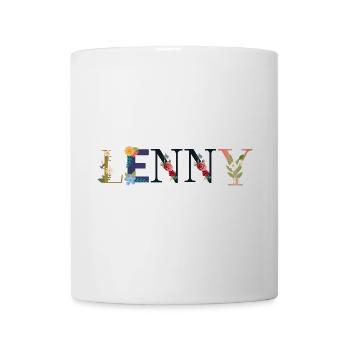 LENNY Name mit Blumen geschmückt - Tasse - Weiß - Vorne