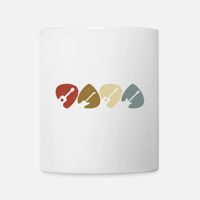 Lecteur de médiator de guitare rétro vintage - Mug blanc - blanc