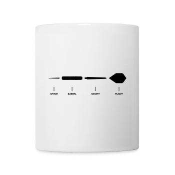Dartpfeil Erklärung Anatomie Dart-Design - Tasse - Weiß - Vorne