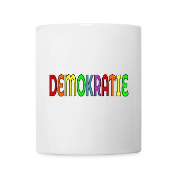SCHRIFTZUG DEMOKRATIE - Tasse - Weiß - Vorne