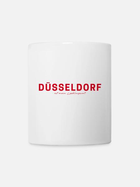 Düsseldorf T-Shirt – Skyline & Rhein Style - Tasse - Weiß