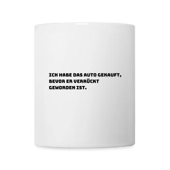 Lustiger E-Auto Aufkleber - Tasse - Weiß - Vorne