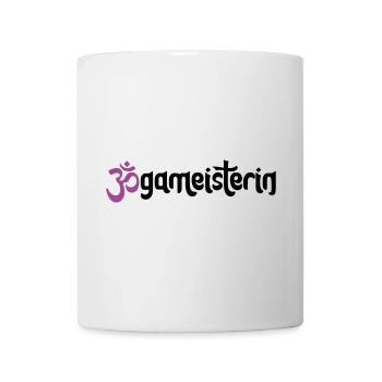Jogameisterin - Typografisches OM (3-Farbig) - Tasse - Weiß - Vorne