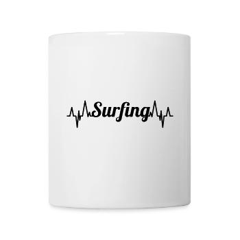 Surfing heartbeat - Mug - white - Front